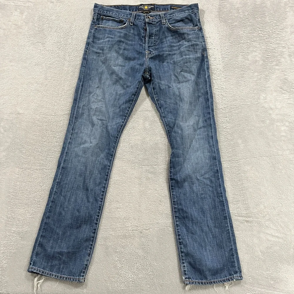 Lucky Brand Jeans‎ Men 33x32 Blue 121 Heritage Slim Distressed Western Straight