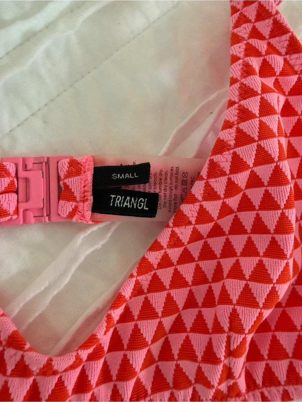 triangl swimwear Pink and Red Triangle Print Bikini