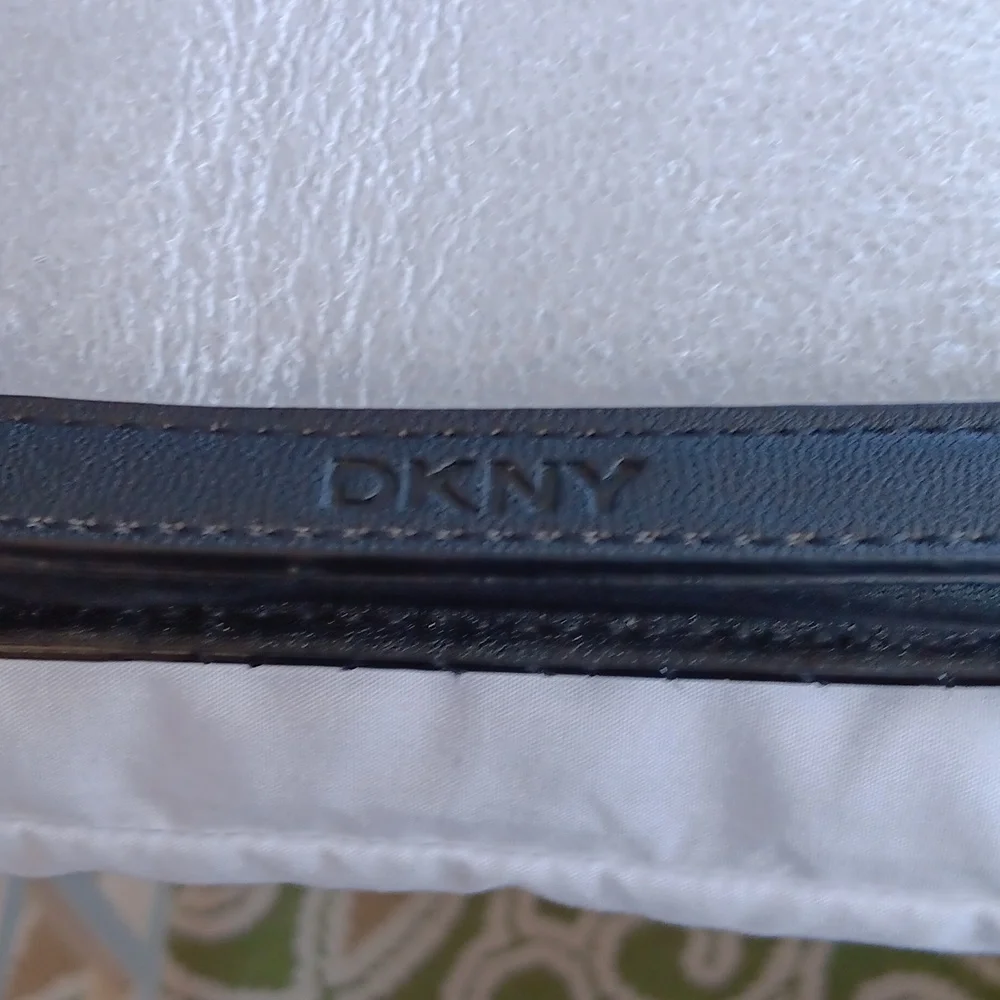 DKNY Black Glossy Monogram Quited Logo Tablet Cover with Elastic Closure New