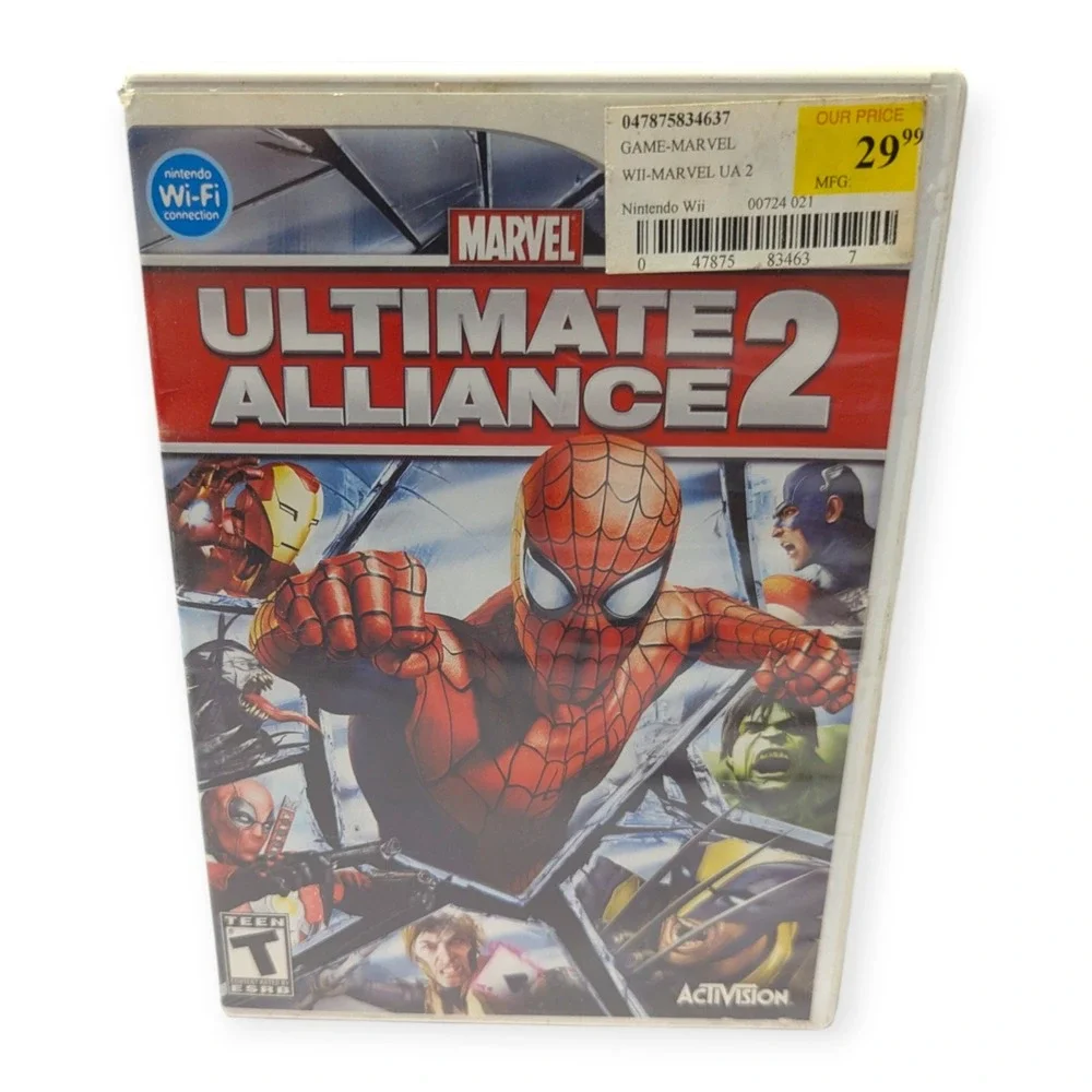 Marvel Ultimate Alliance 2 Nintendo Wii Complete CIB Activision Spider-Man