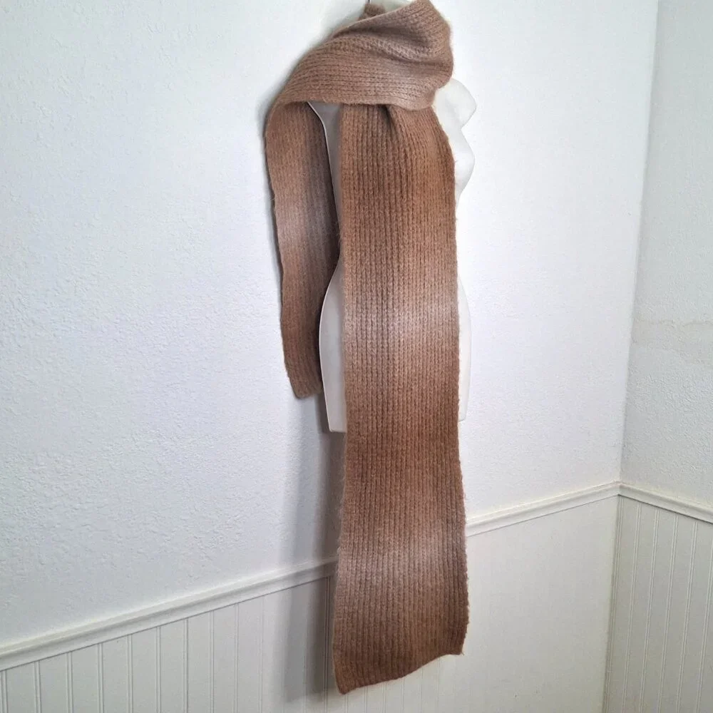 Banana Republic Alpaca Scarf 89 X 11.5 Chunky Oversized Ombre Neutral Minimalist