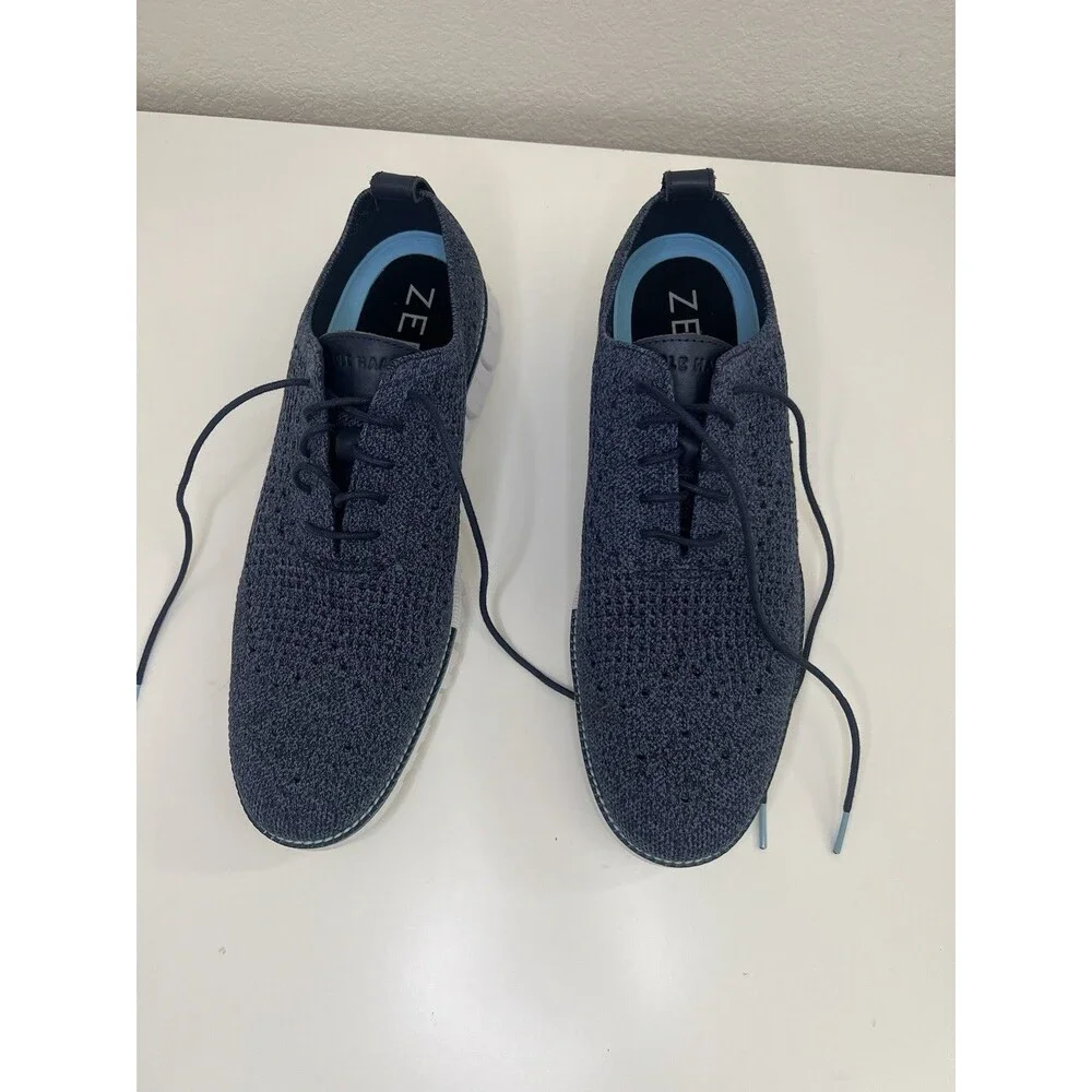 Cole Haan Zerogrand Stitchlite Wingtip Oxford Shoes Mens 12 M Blue White Lace Up