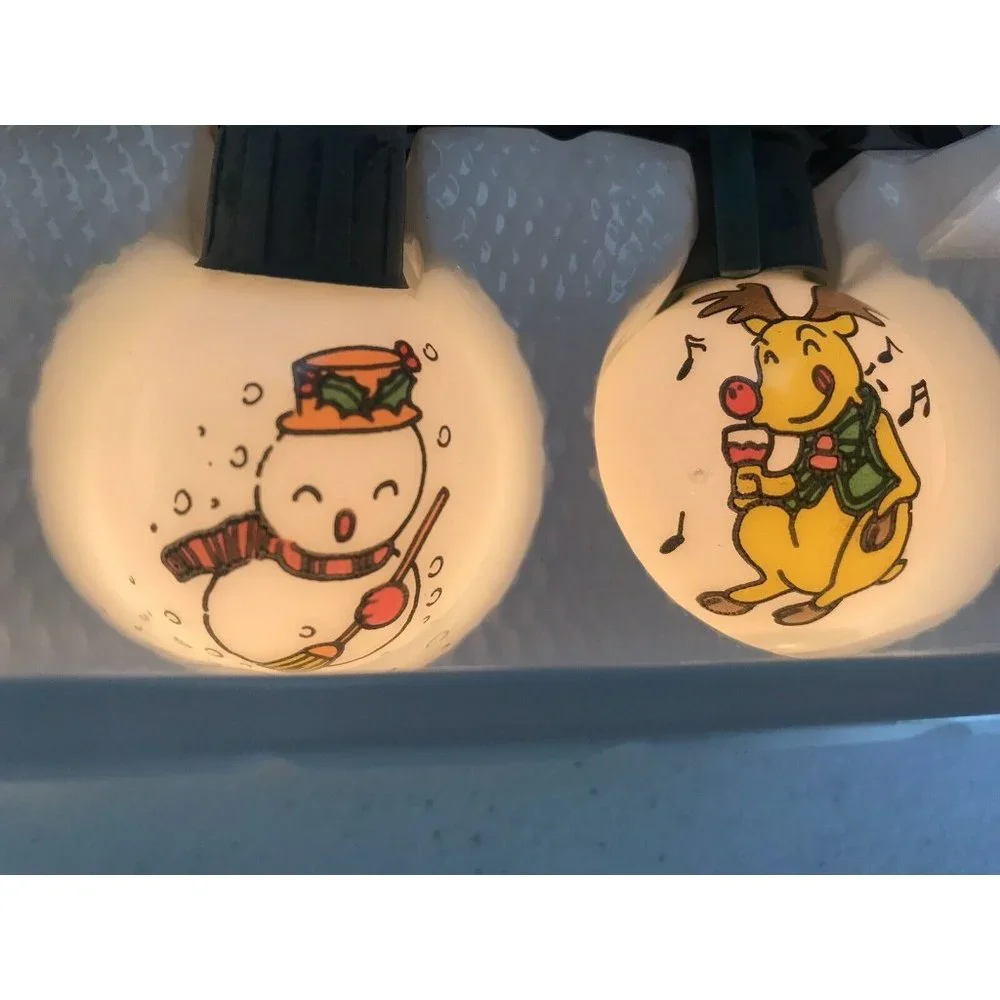 Merry Xmas Christmas Tree Round White lights Indoor Outdoor Snowman‎ Santa Bells
