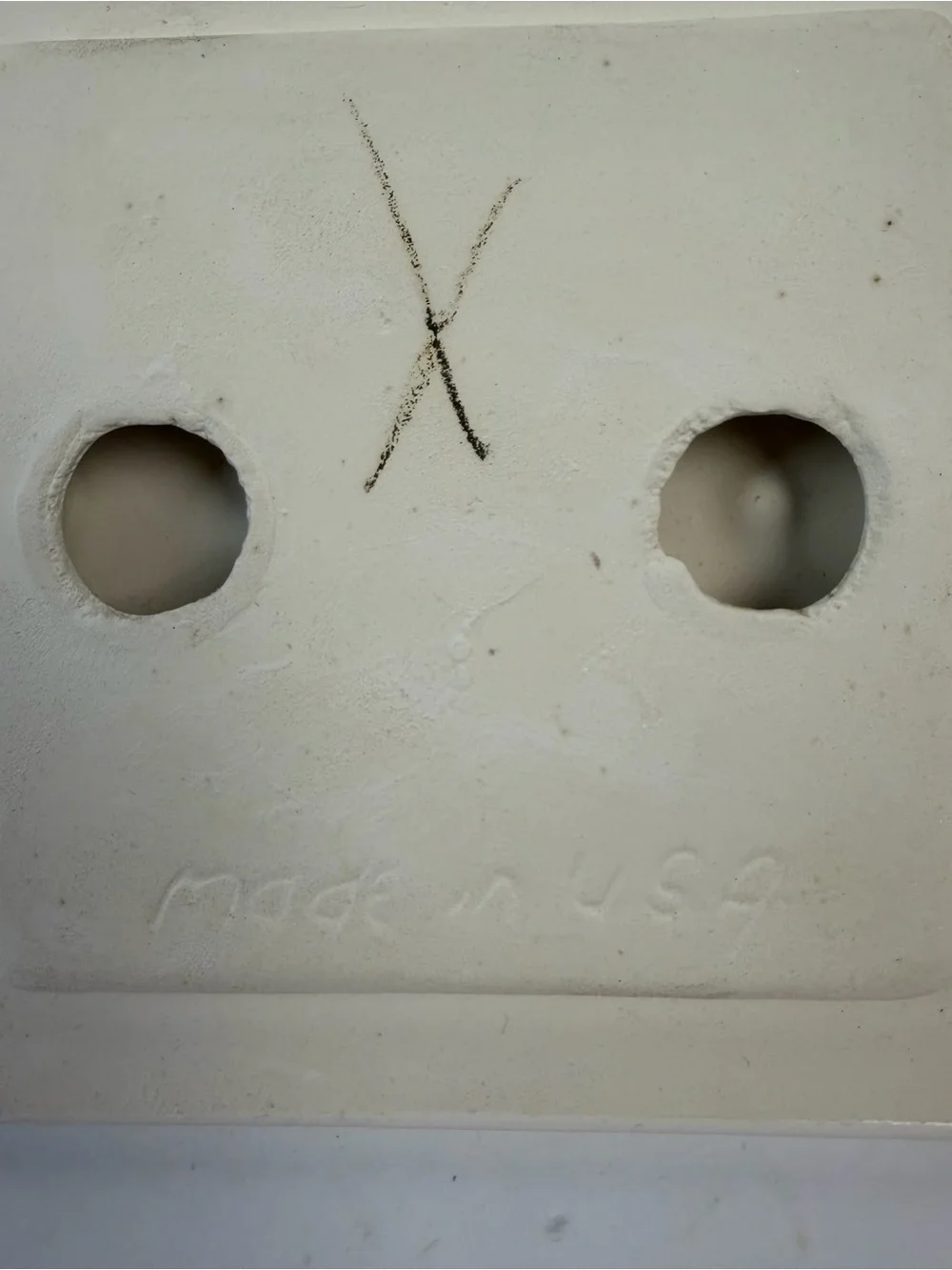 Vtg Ceramic Toilet Paper Holder Tile-In Semi Recessed White Made In USA MCM