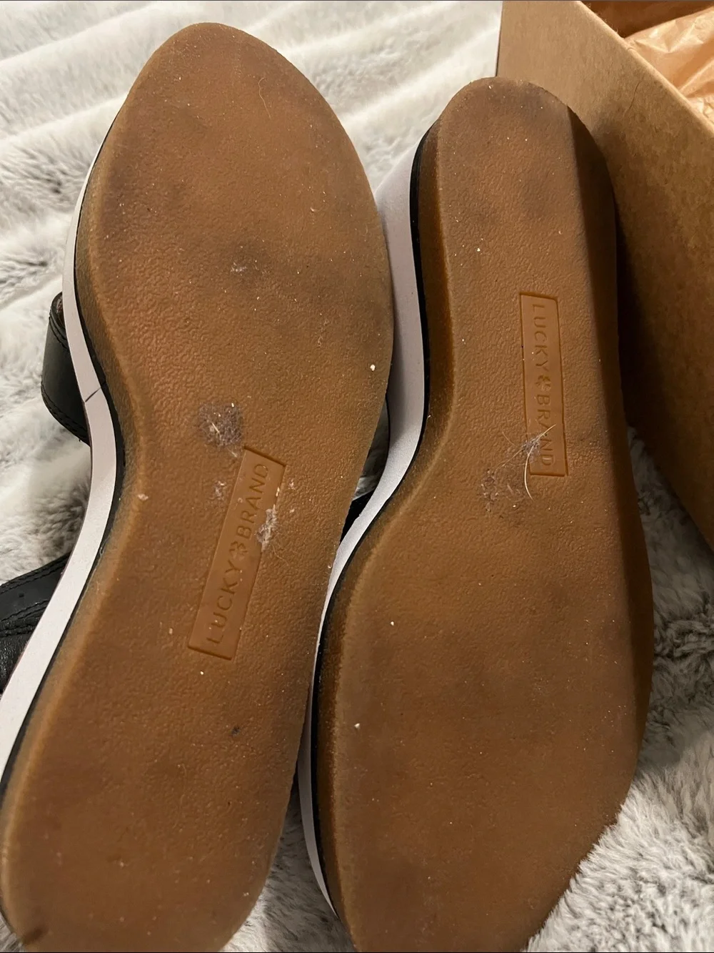 Lucky Brand Black and white Platform Sandals