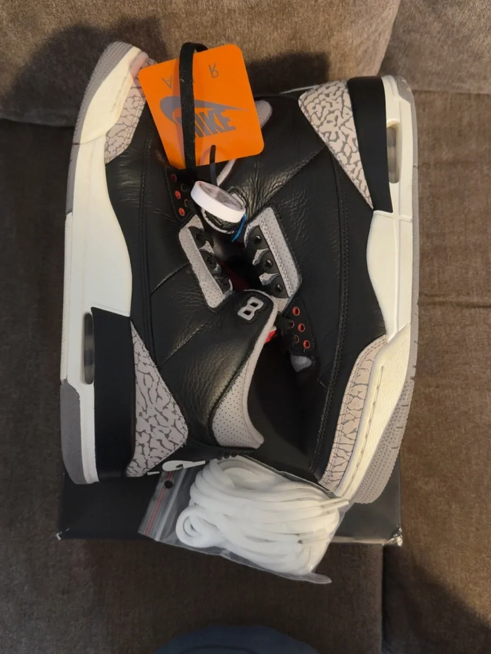 Air Jordan 3 Retro Black Cement 2024- Black/White/Red Men’s Sneakers