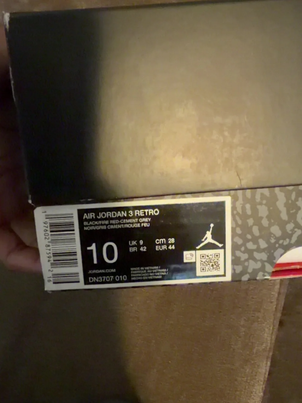 Air Jordan 3 Retro Black Cement 2024- Black/White/Red Men’s Sneakers