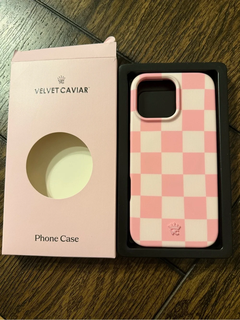 Velvet Caviar Pink White Checkered Phone Case