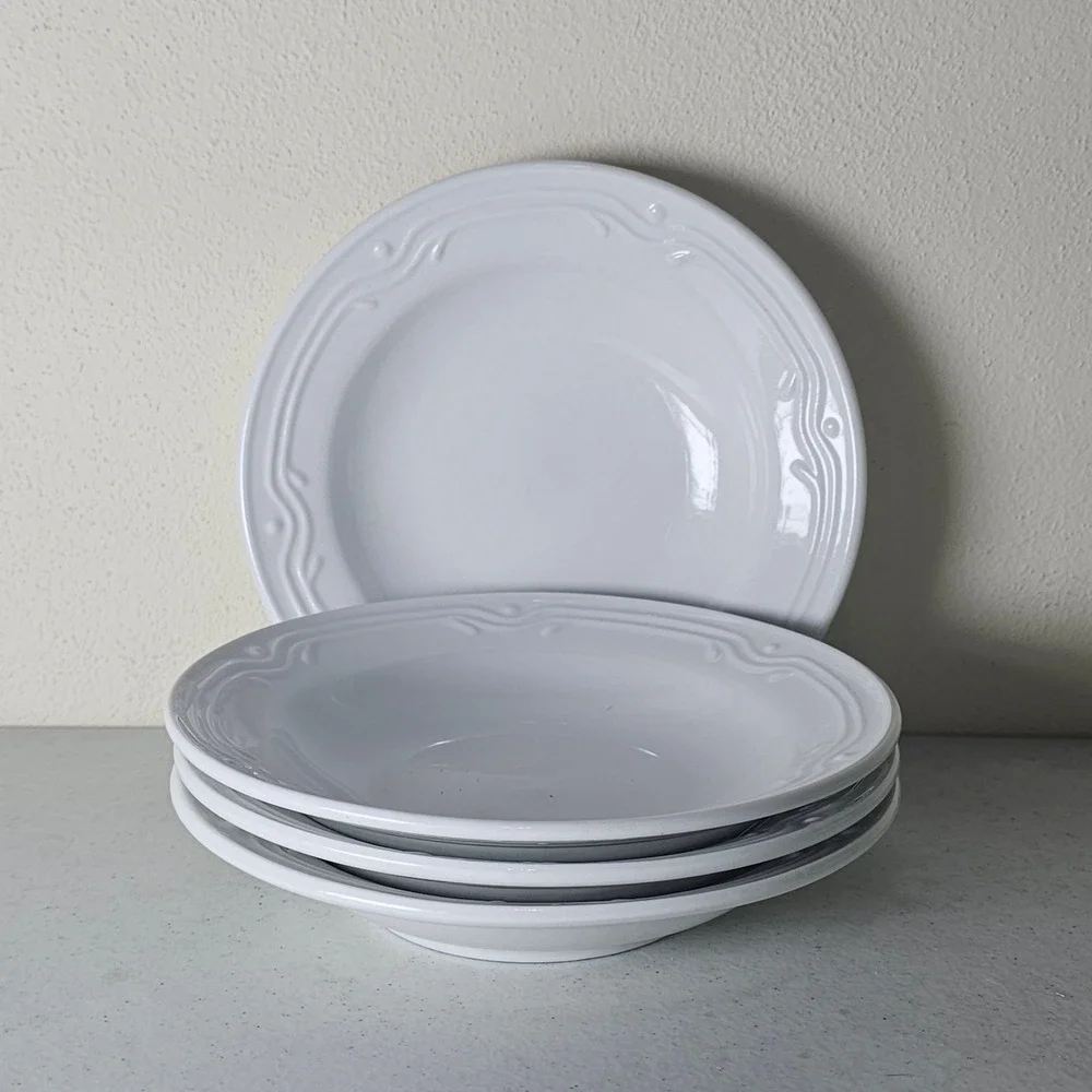 Vintage Totally Today Fantasia White Embossed Small Dessert Bowls‎ Set of 4