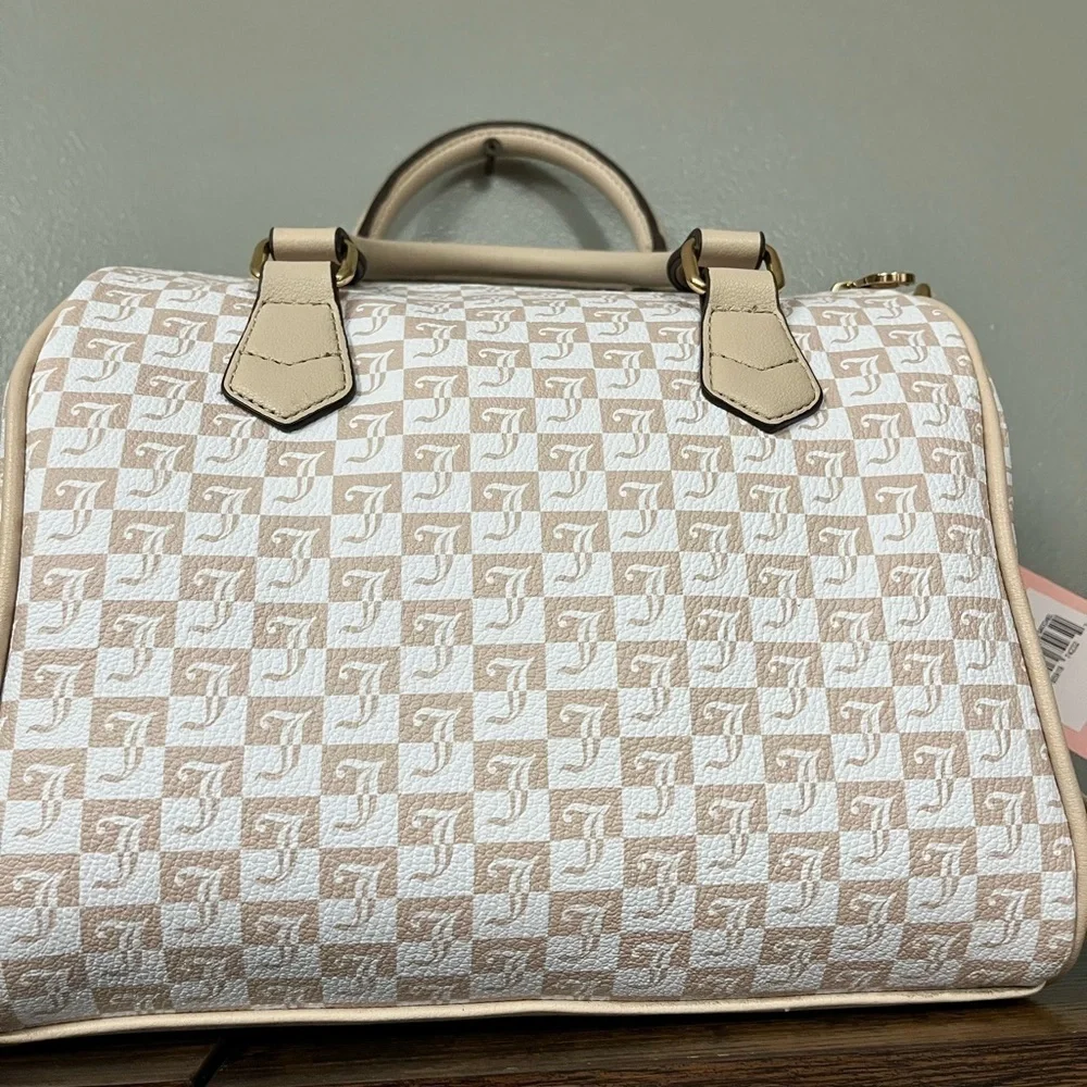Juicy Couture Geo Sandstone Logo Satchel Purse Top Handle Crossbody NWT