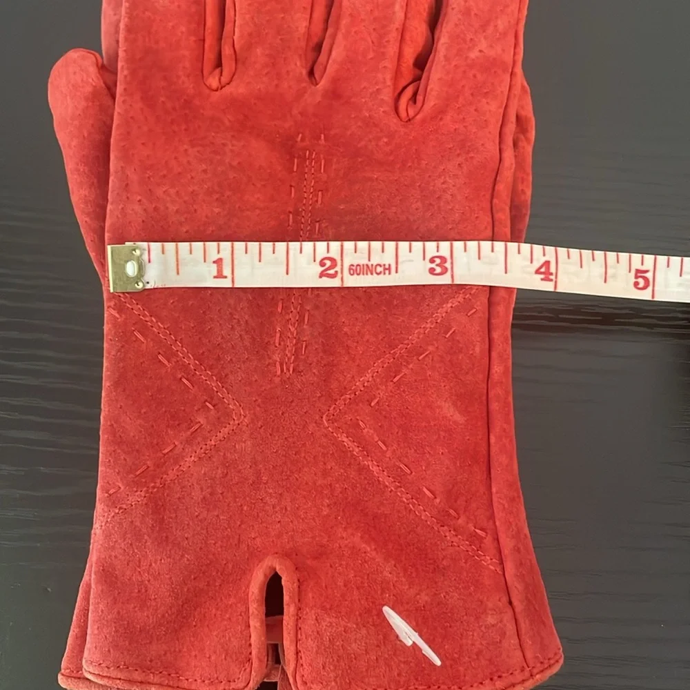 Vintage Red Pig Suede Gloves Women’s OS Classic Old Money Grandmacore Cabincore