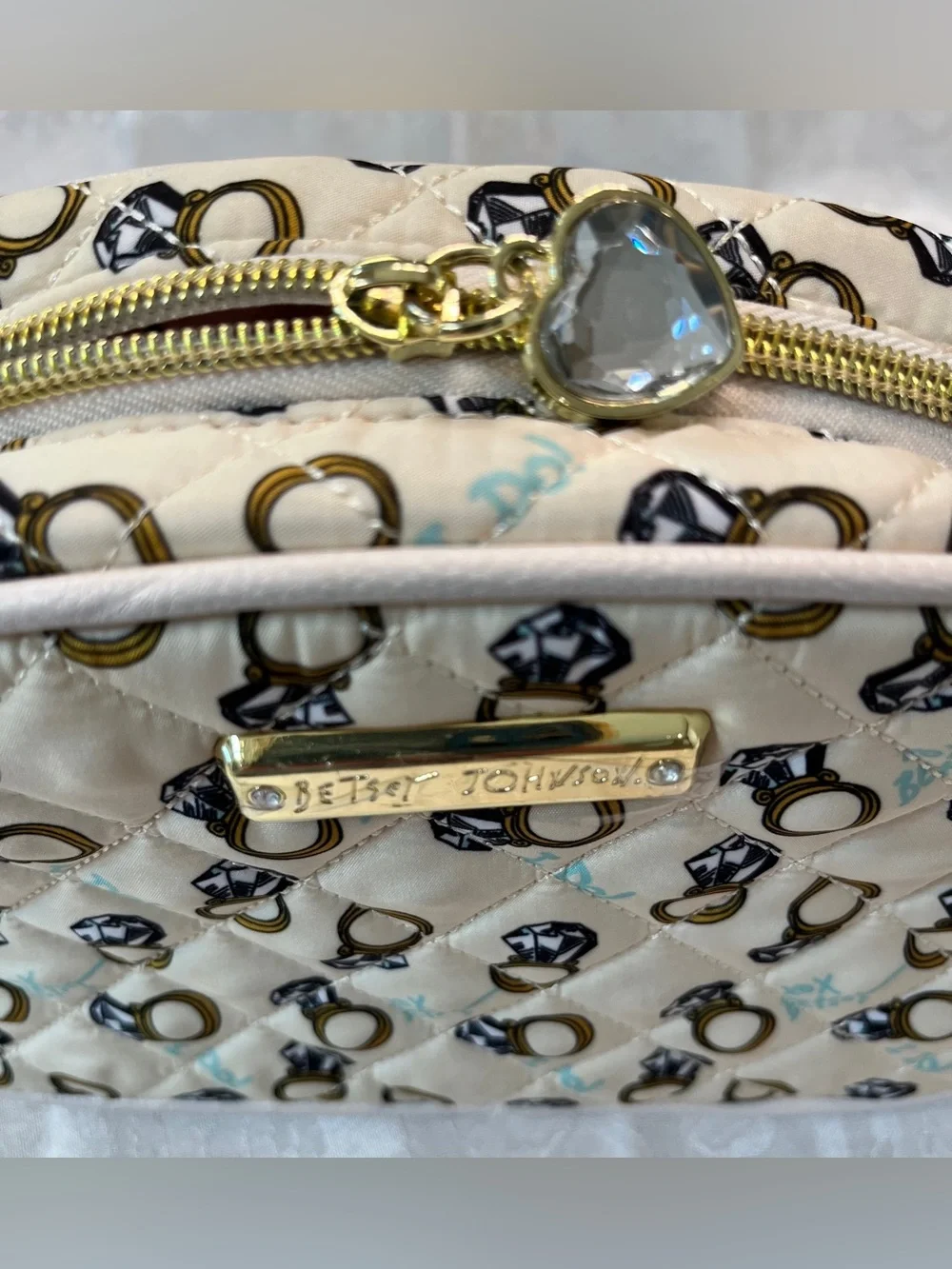 Betsey Johnson quilted cosmetic