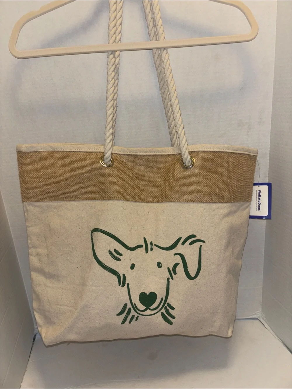 TELL YOUR DOG I SAY HELLO…DOG BRAND..BEACH TOTE..ANYTHING TOTE..JUTE AND COTTON.
