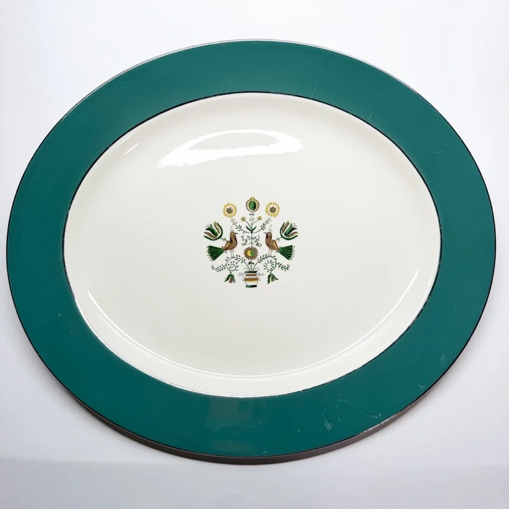 Vtg Homer Laughlin Cavalier Eggshell Persian Garden Serving Platter 15” B56N5