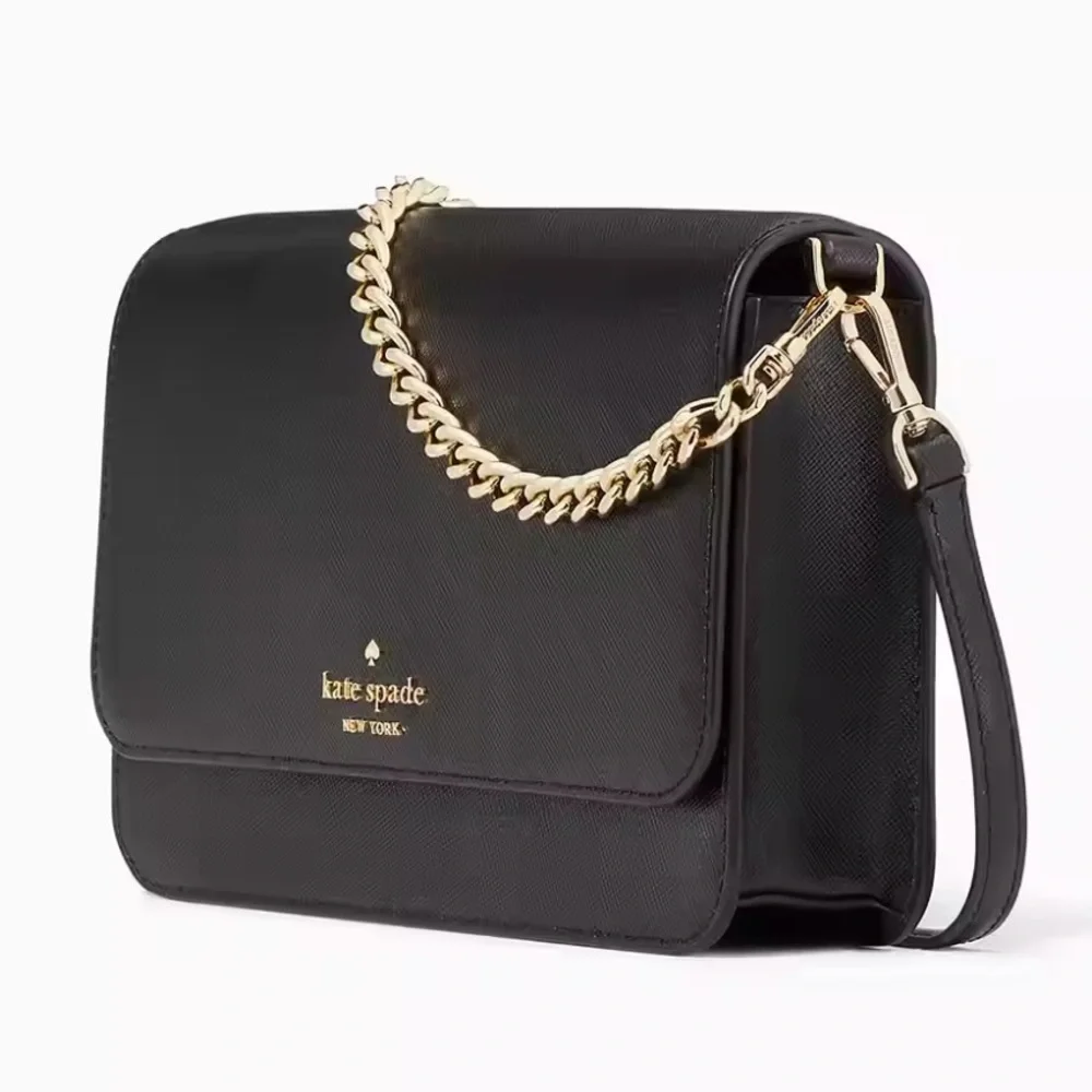 NIP Kate Spade Madison Flap Convertible Crossbody Black Leather