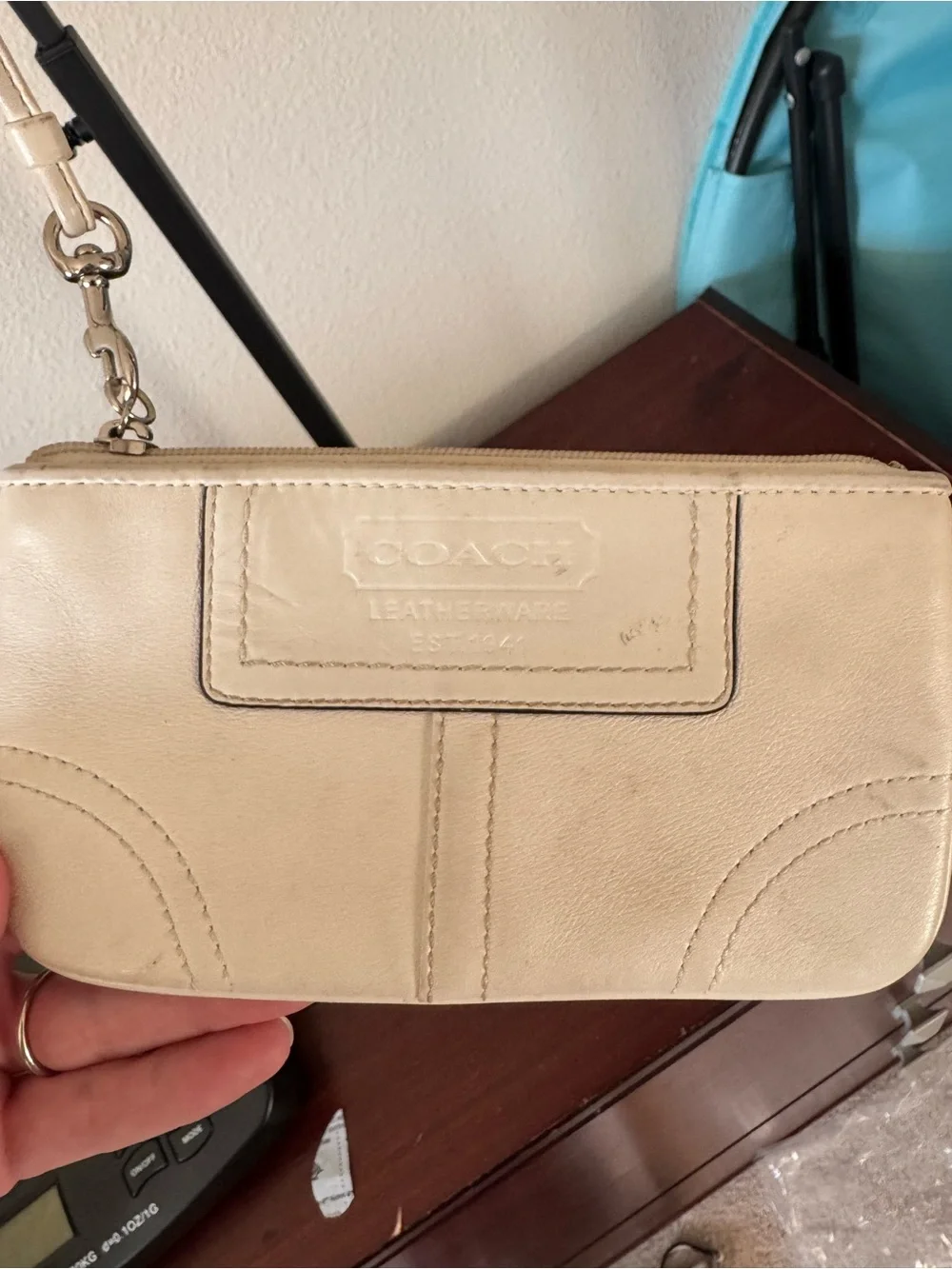 Coach leather wristlet