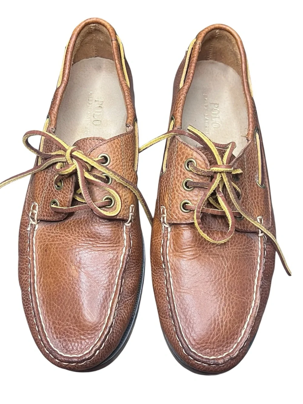 Polo by Ralph Lauren Men’s Brown Leather Boat Shoes - Sz 11.5D
