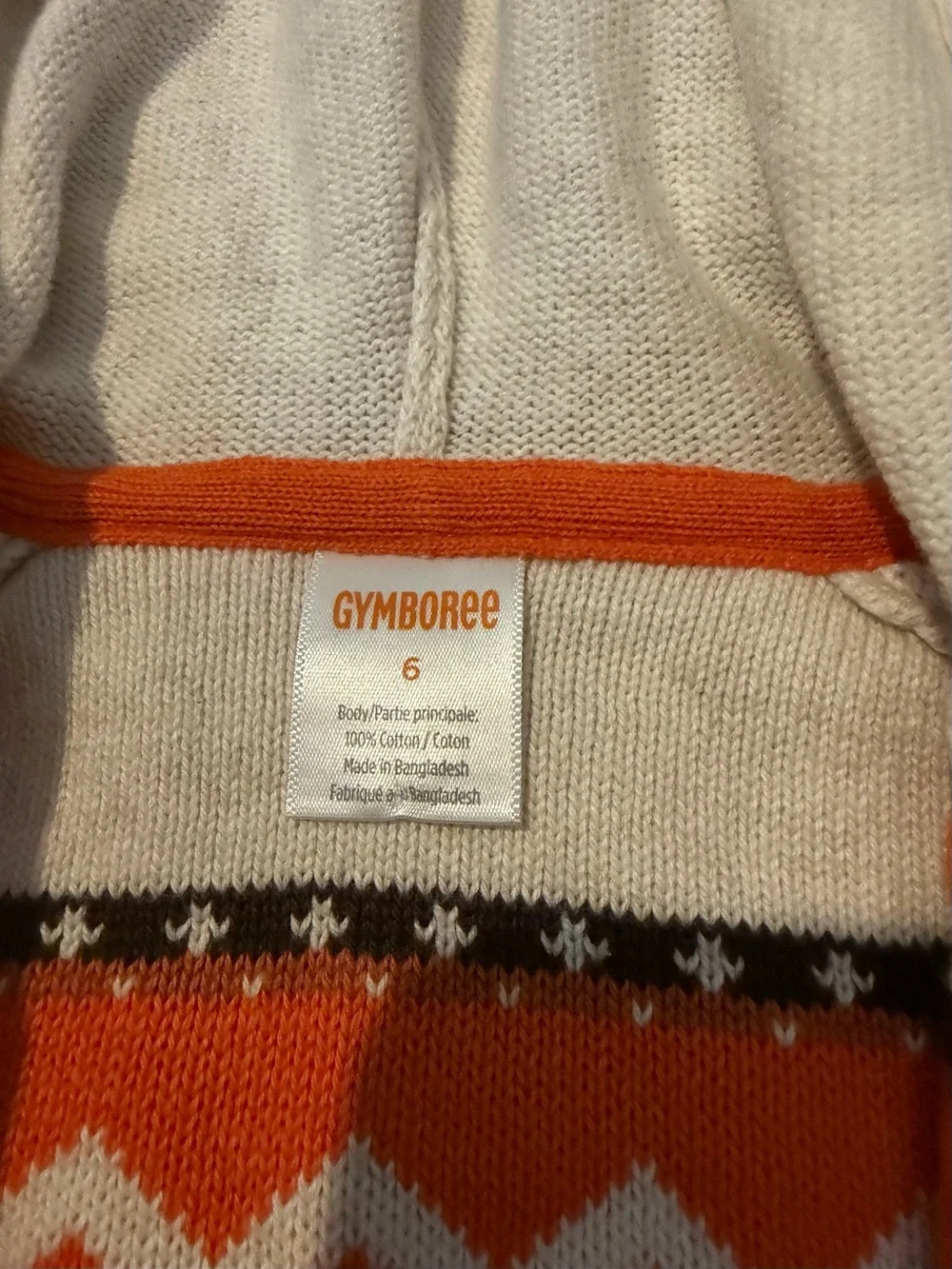 Gymboree Pumpkin Zip Up Hoodie Sweater 6