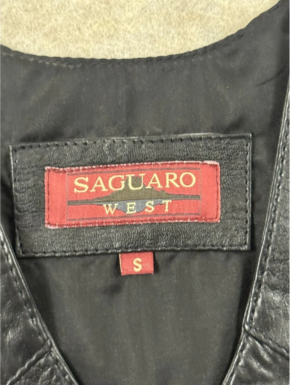 Children's Saguaro West Black Leather Vest Size Small