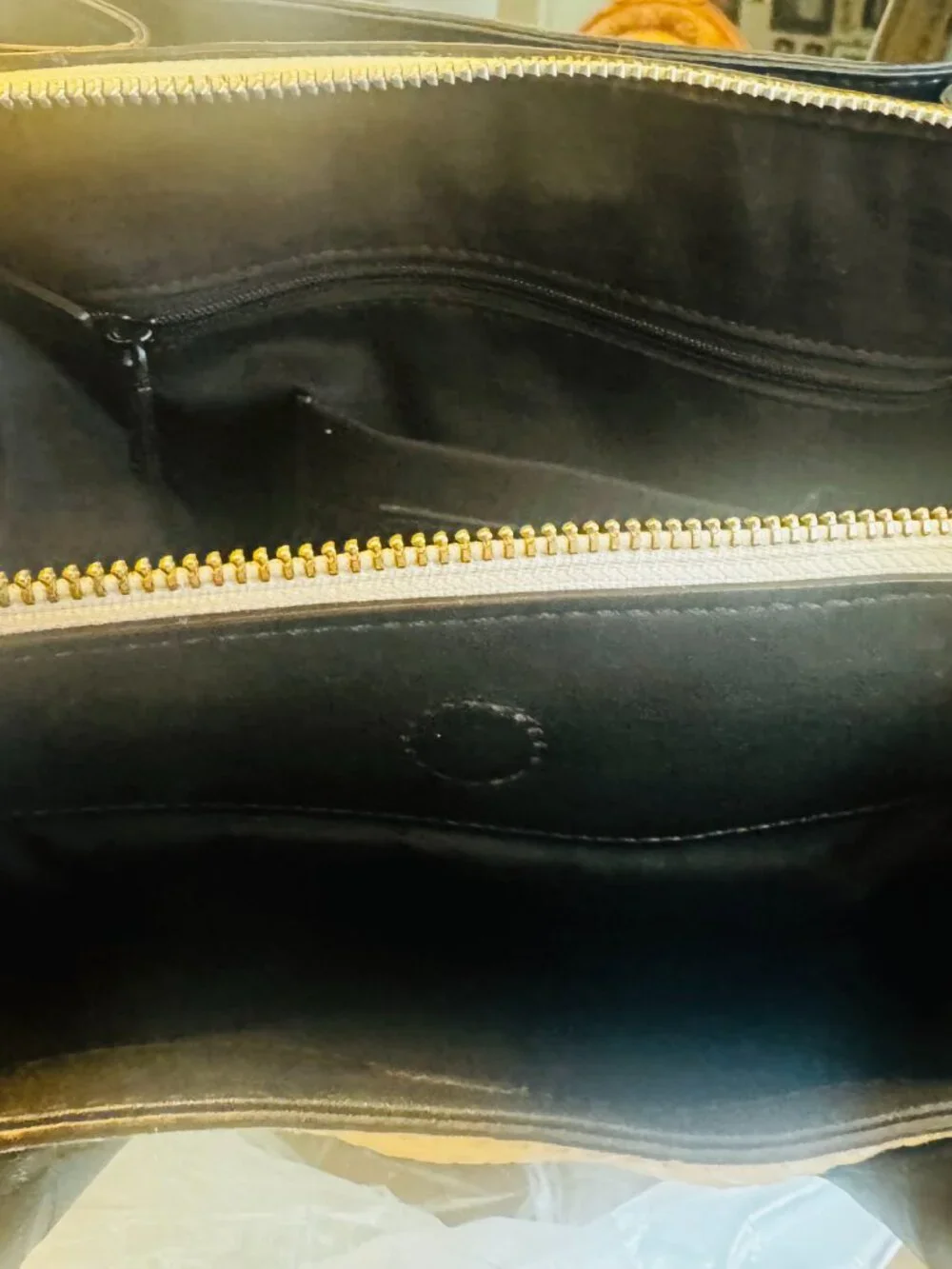 Rebecca Minkoff Perry Satchel Black Eggshell Outer Zipper pockets No strap READ