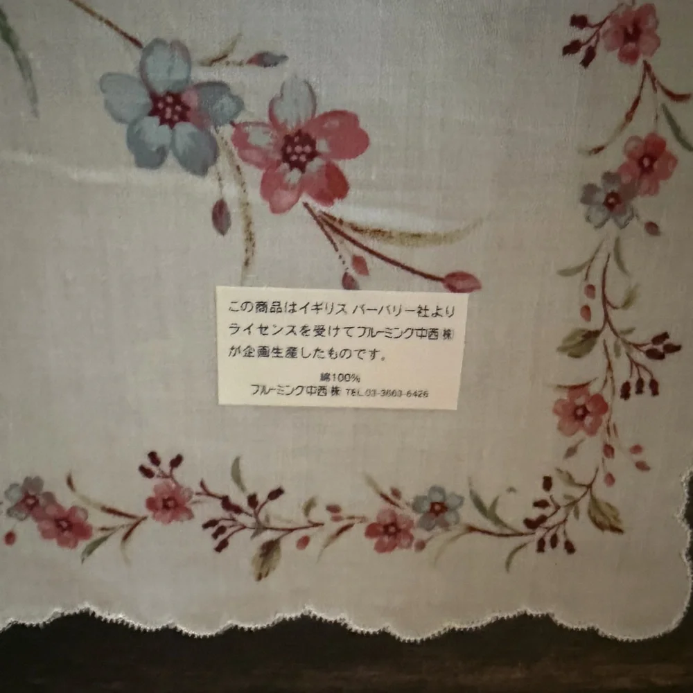 Burberry White Floral Scarf