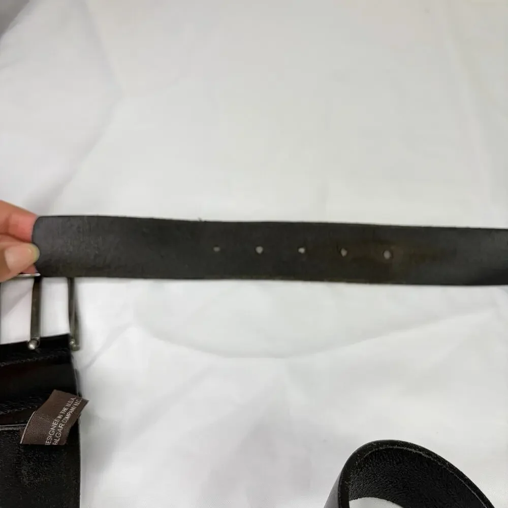 Trafalgar Carrollton Black Italian Leather Waist Belt Men’s Size 42 Made Italy