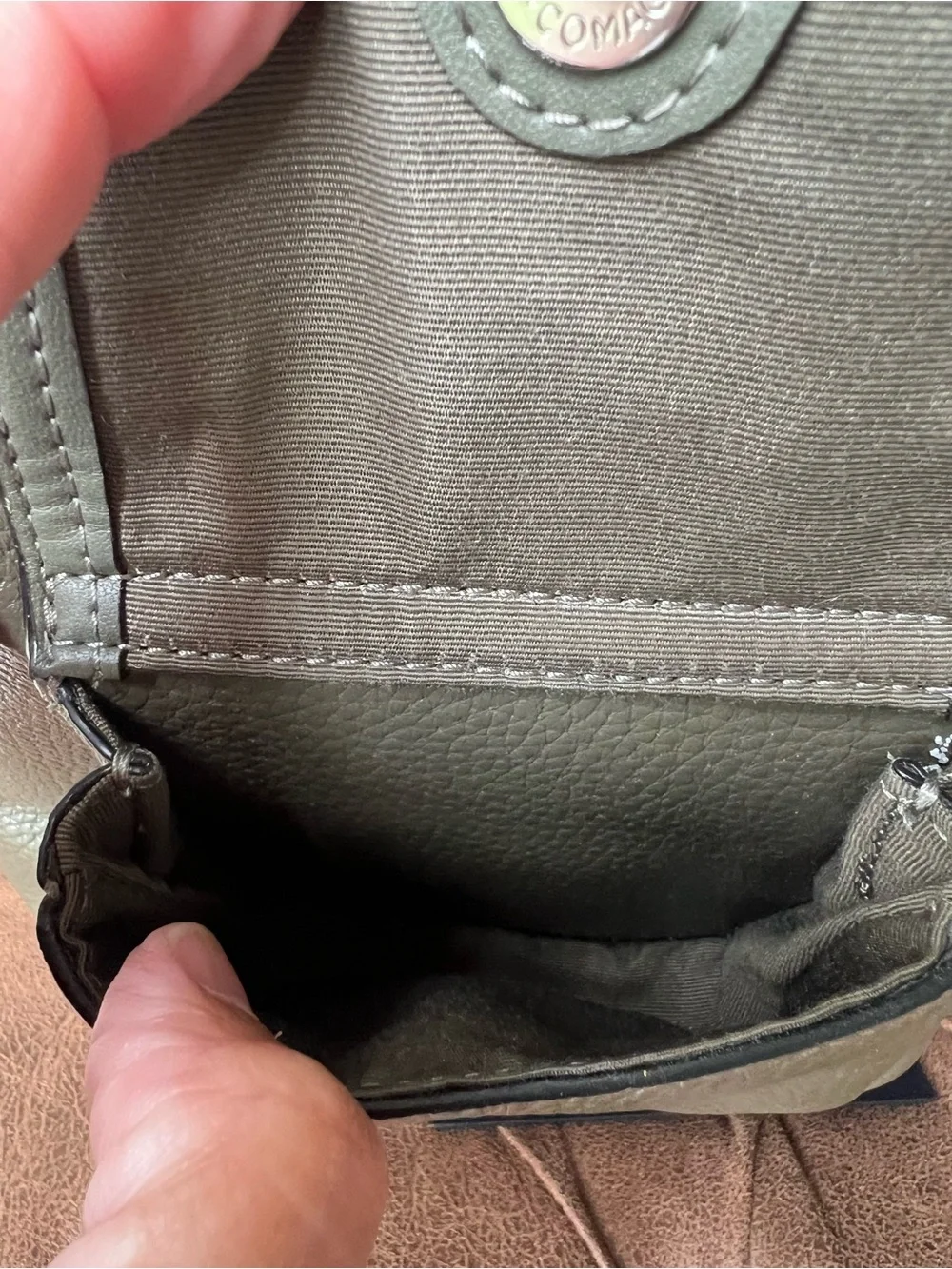 Coach Olive Green Pebbled Leather Backpack with Front Pockets Style 6145