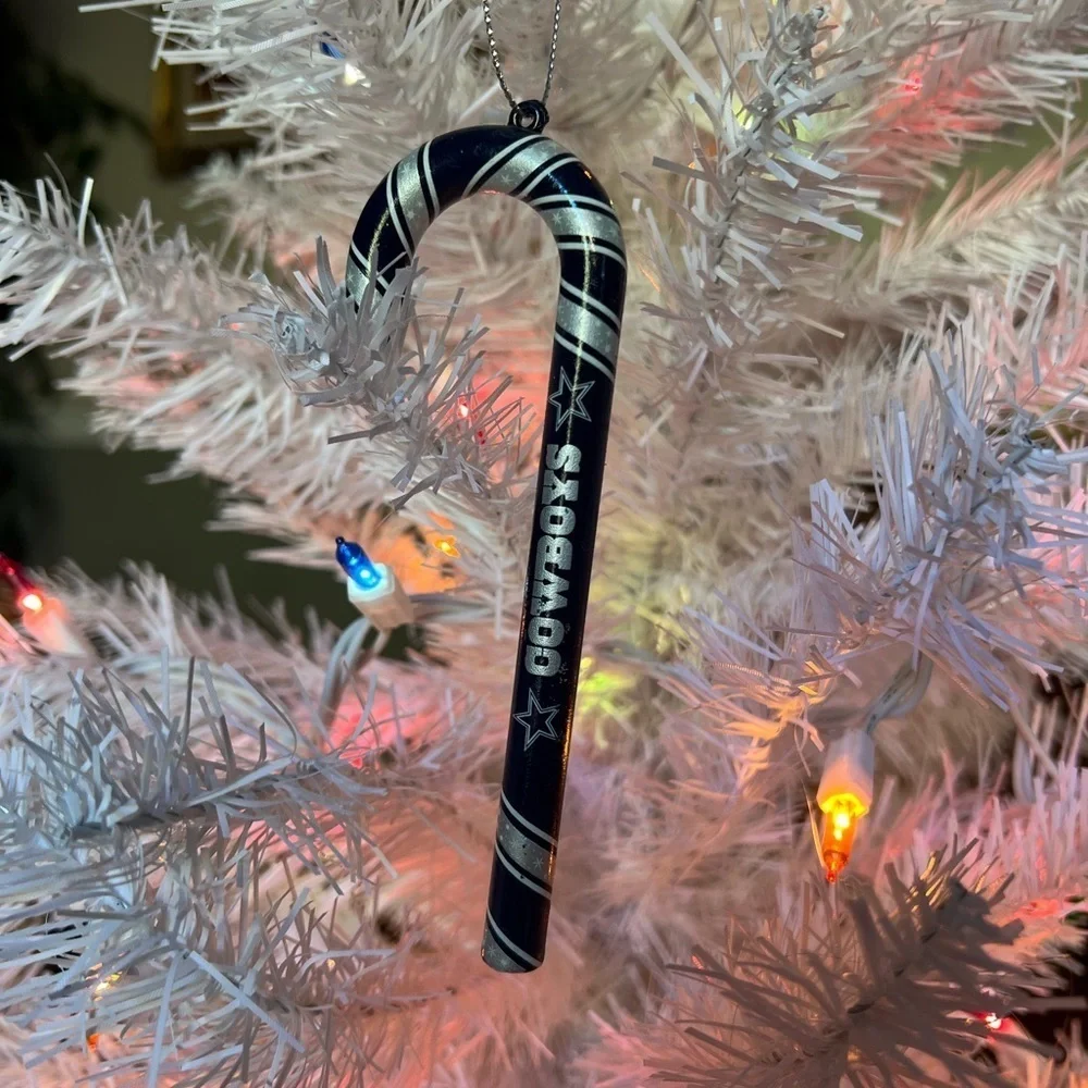 Vintage NFL Dallas Cowboys Candy Cane Christmas Ornament Forever Collectible