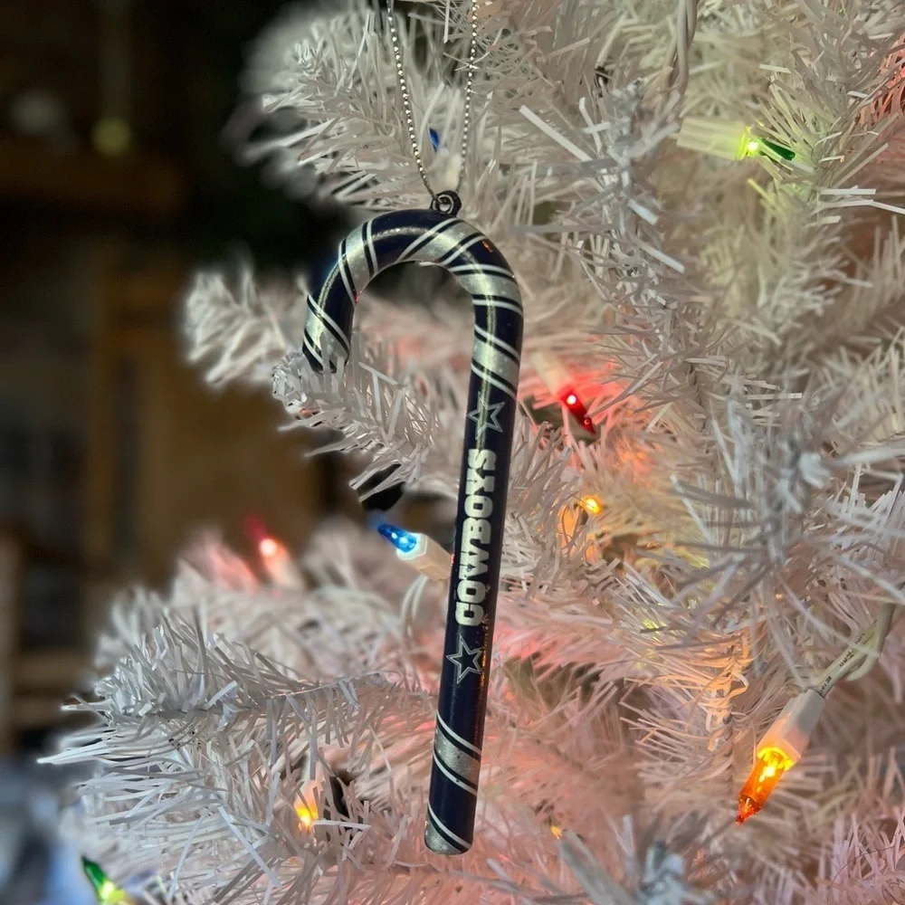 Vintage NFL Dallas Cowboys Candy Cane Christmas Ornament Forever Collectible