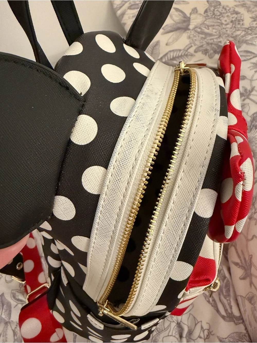 Loungefly Disney Minnie Mouse Polka Dot Black Red White Mini Backpack