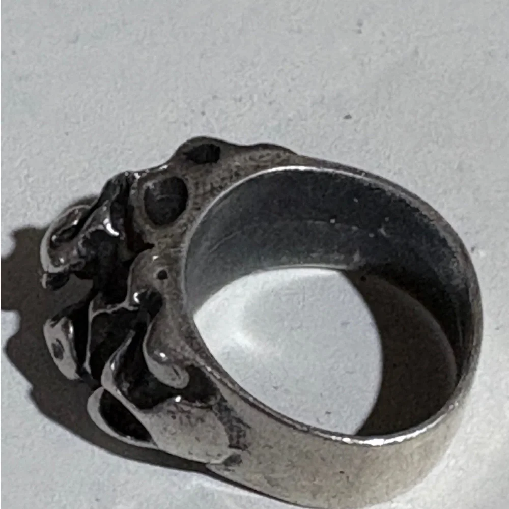 Brutalist Oxidized Silver 3D Abstract One of a Kind Ring size 8