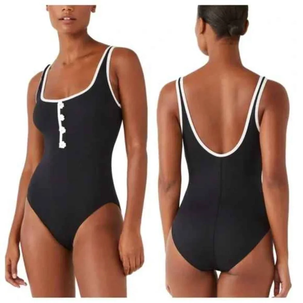 🩴  kate spade piqué square-neck one-piece sm $145🩴