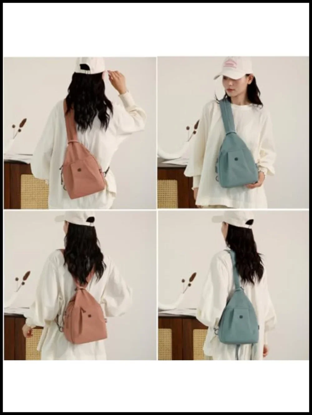 3-in-1 Convertible Anti-Theft Nylon Backpack Crossbody Chest Purse Travel Work