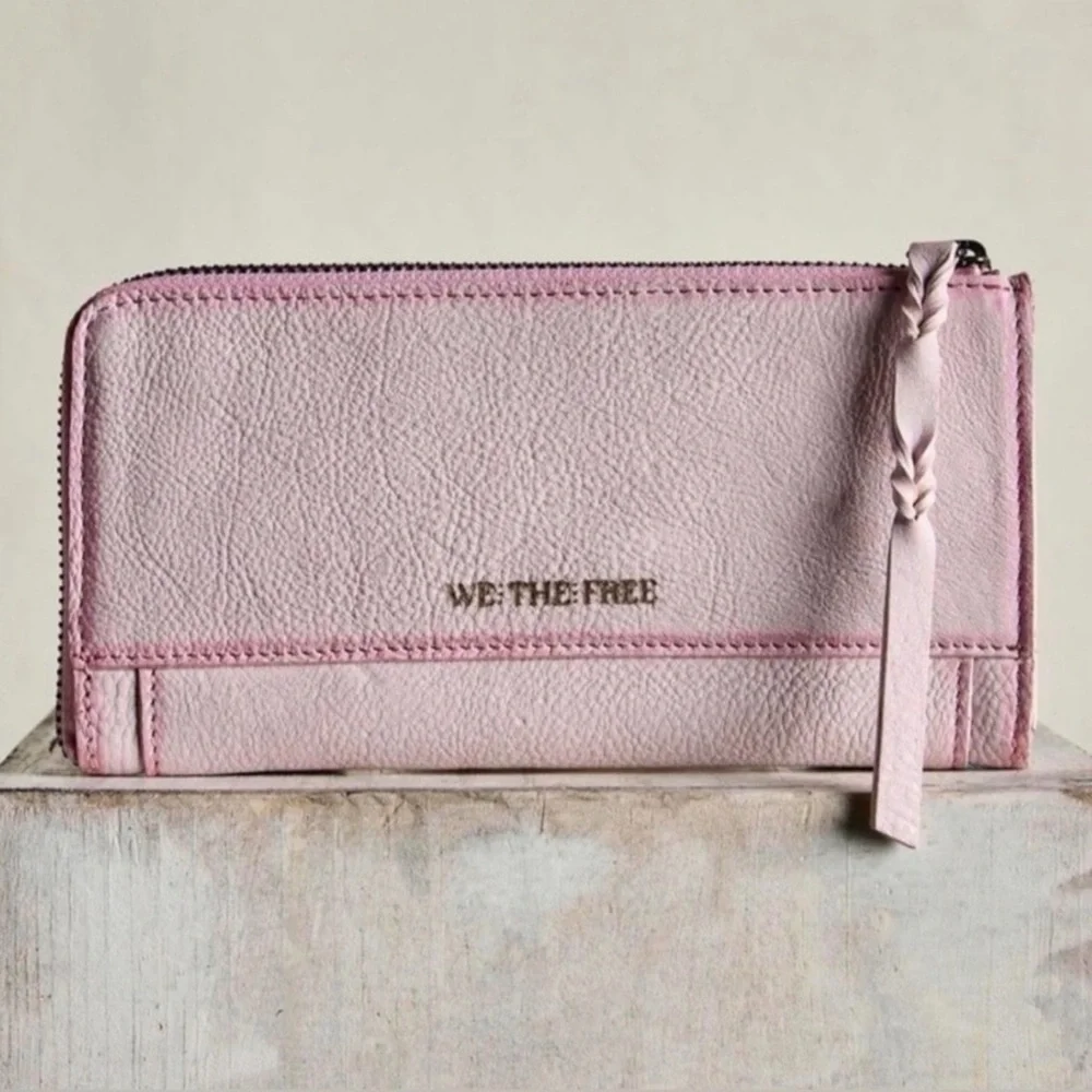 Free People Blush Pink Zip-Around Wallet