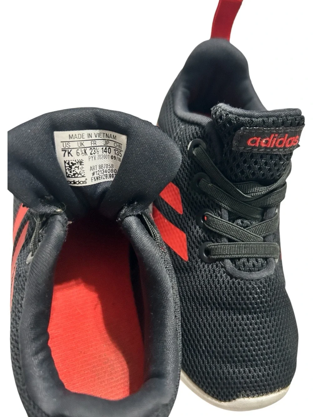Toddler Size 7 Black and Red Athletic Sneakers by Adidas