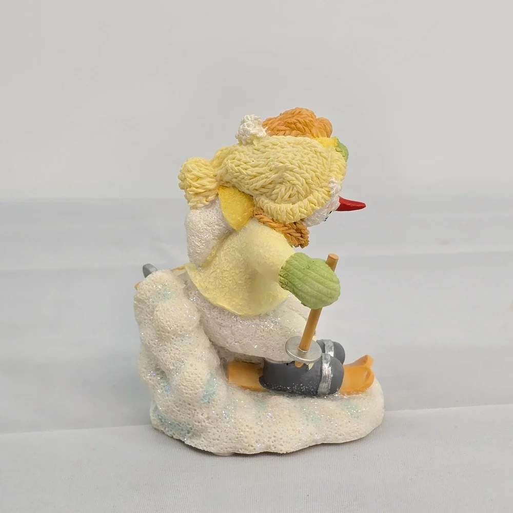 Russ Berrie Ice Sculptures Dashing Through The Snow Skiing Snowmen Figurine