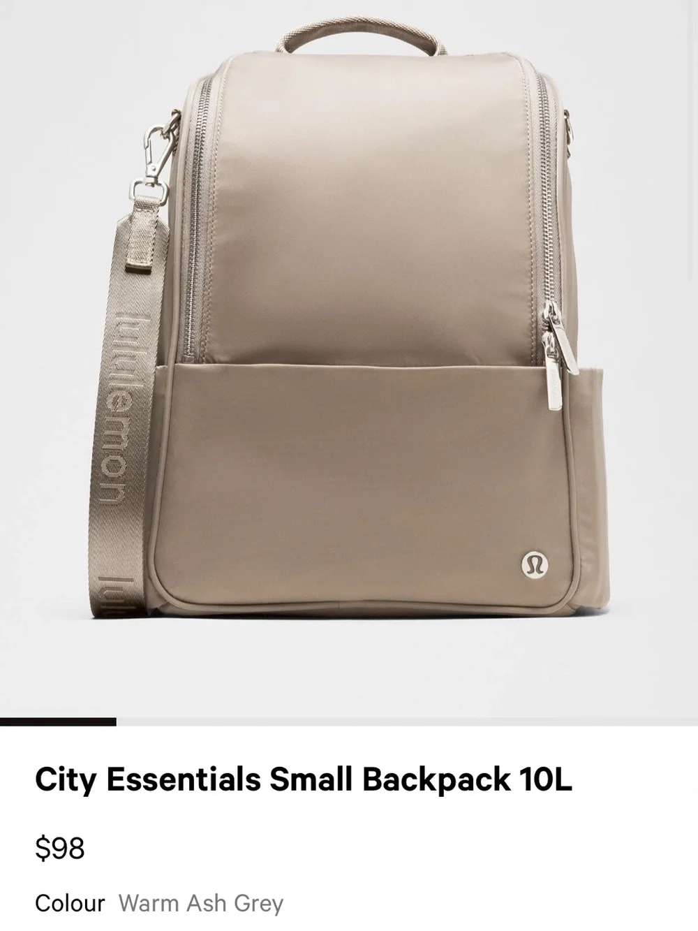 Black Lululemon City Essentials Small Backpack 10L