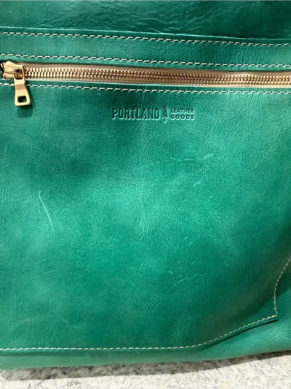 Portland Leather Emerald Green Leather Backpack Tote