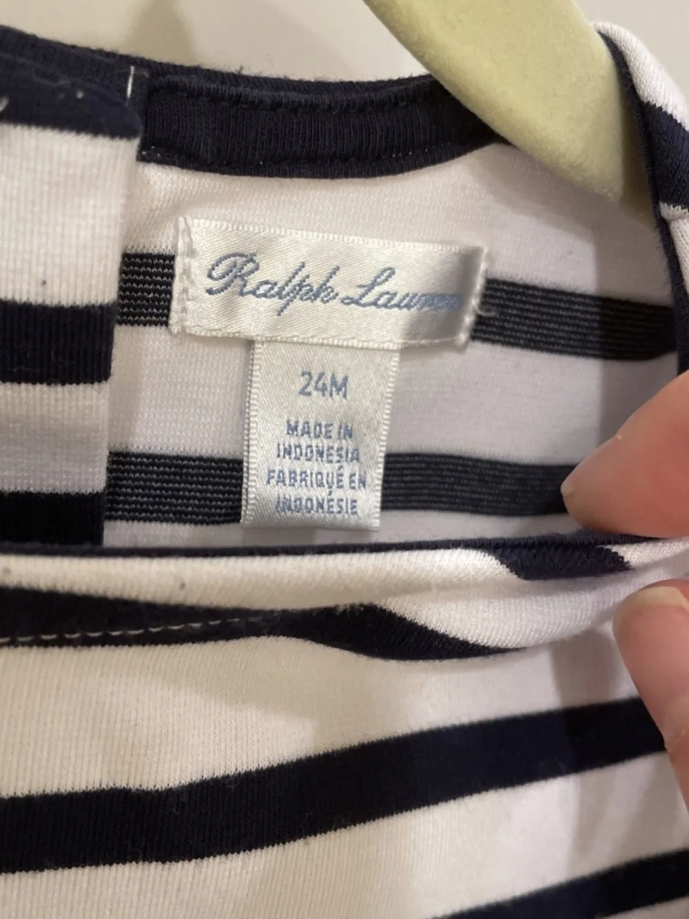 Ralph Lauren 2T Navy Striped Dress with Grosgrain Belt