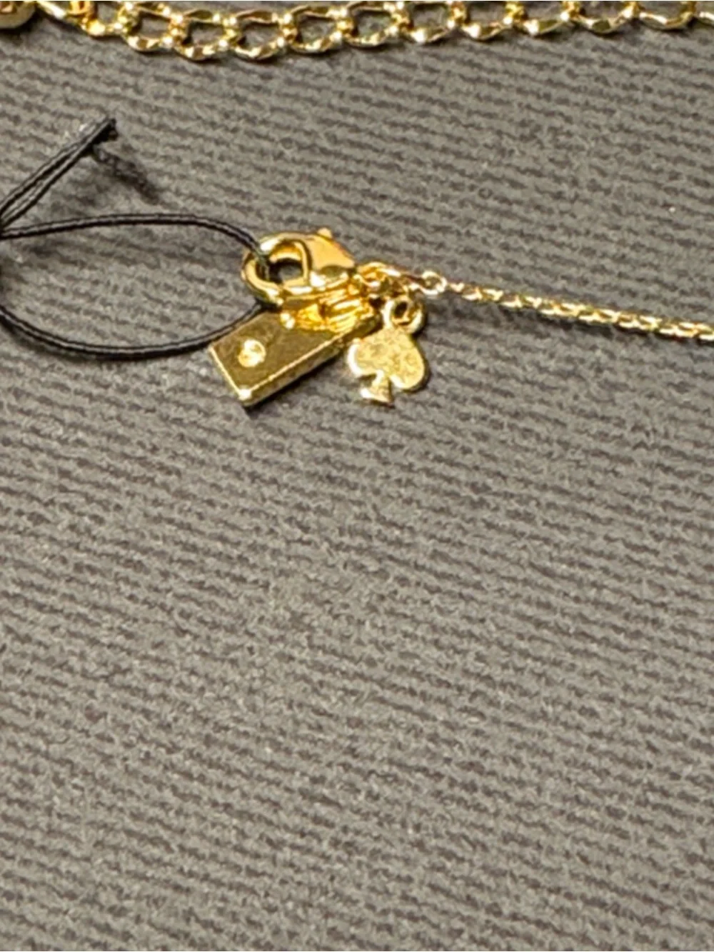 NWT kate spade gold-tone layered chain necklace with opal spade charm