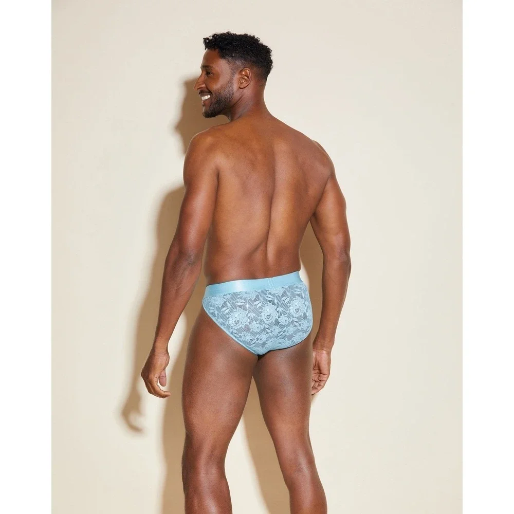 Cosabella Never Say Never Men's Sports Brief Maldives Blue Lace Size M NWT