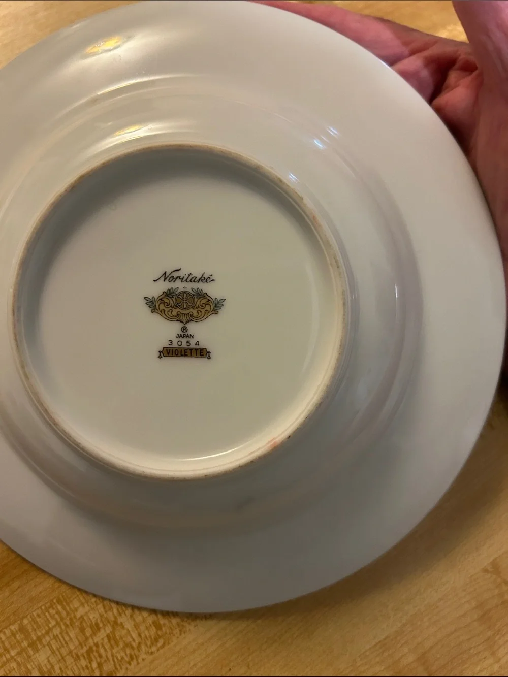Noritake White Porcelain Bowls with Blue, Purple & Gold Floral Accents