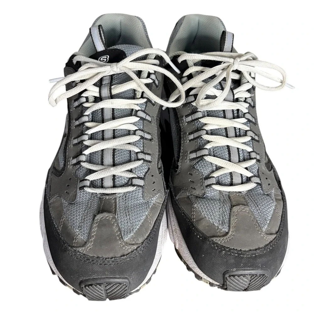 Skechers Charcoal Black SN 50988 Leather Athletic Sneakers Mens Si 13ize