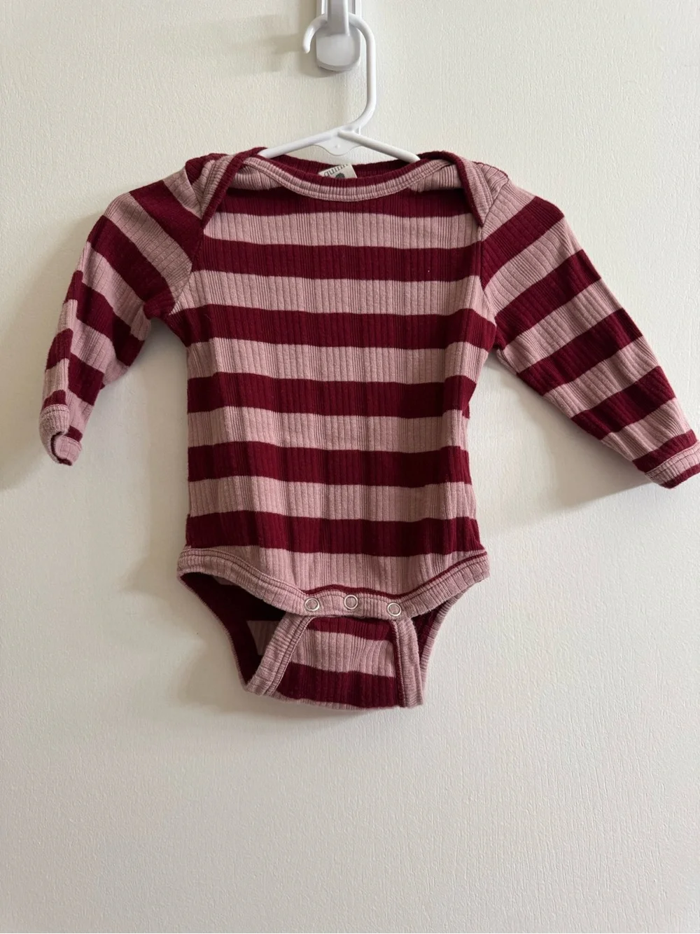Kate Quinn Striped Long-Sleeve Baby One-Piece