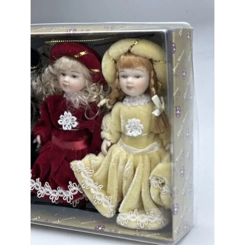 Dillards Doll Ornaments Set Of 6 Vintage Trimmings Victorian‎ Porcelain