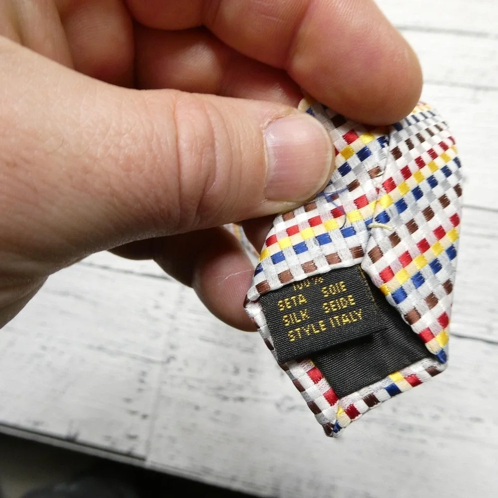 Ermenegildo Zegna Tie Mens One Size Multicolor Plaid Check‎ Silk Woven Italy