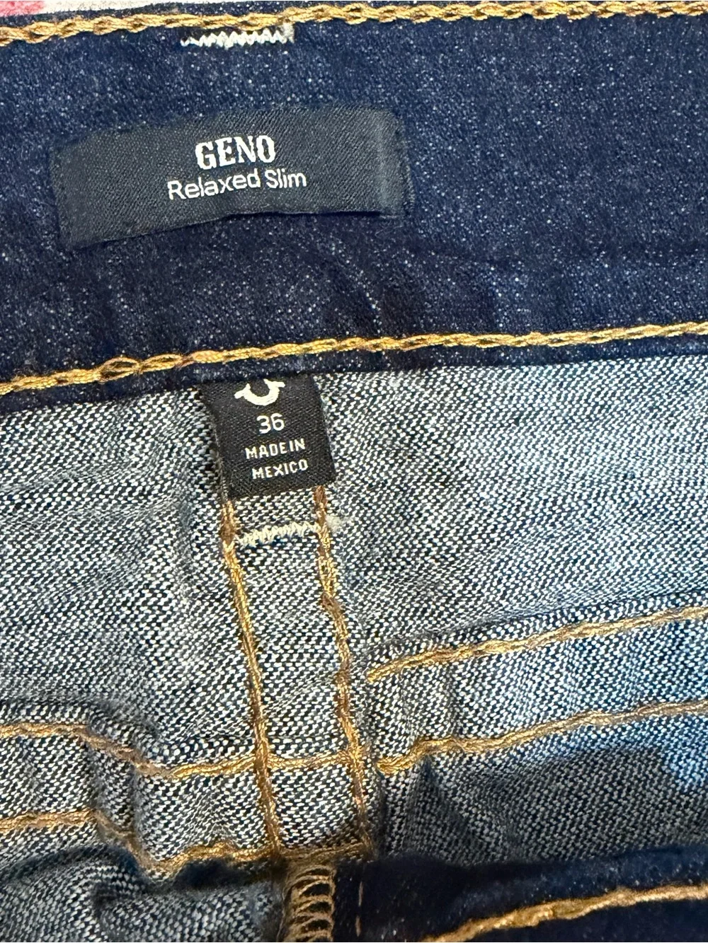 True Religion Geno Relaxed Slim Flap Pocket Jeans Men’s 36x32 Dark Wash Denim