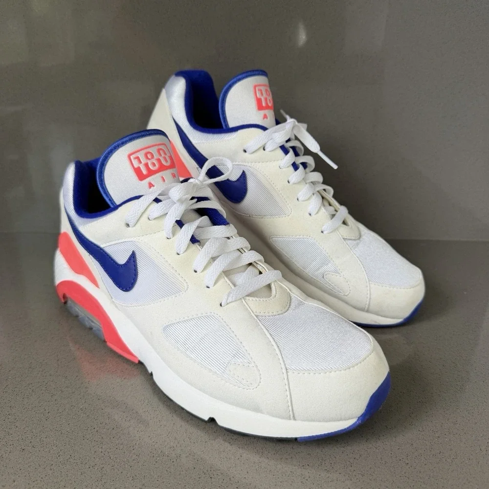 Nike Air Max 180 Ultramarine White Solar Red Men's Size 11 Sneakers 615287-100