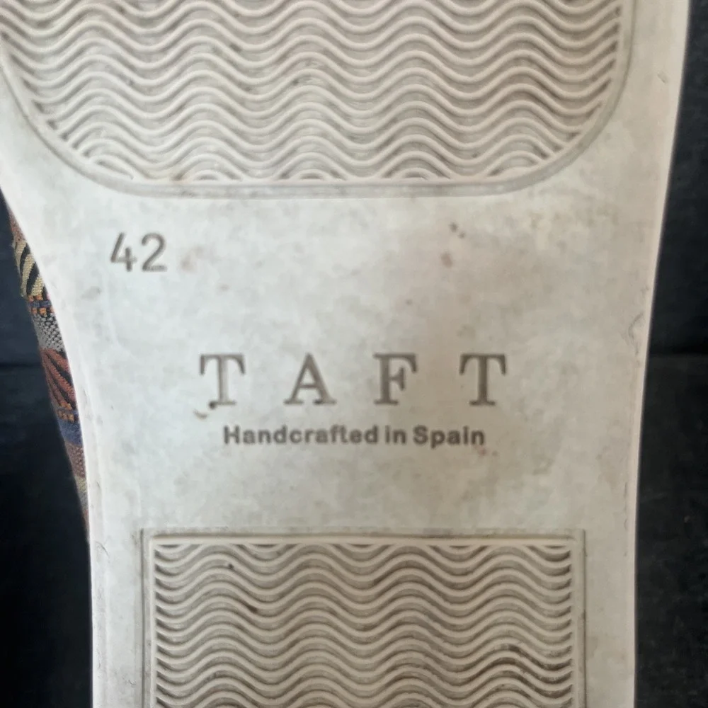 TAFT‎ The Sneaker Tribal Multi Striped Leather Trim Y2K Good Condition Mens 9