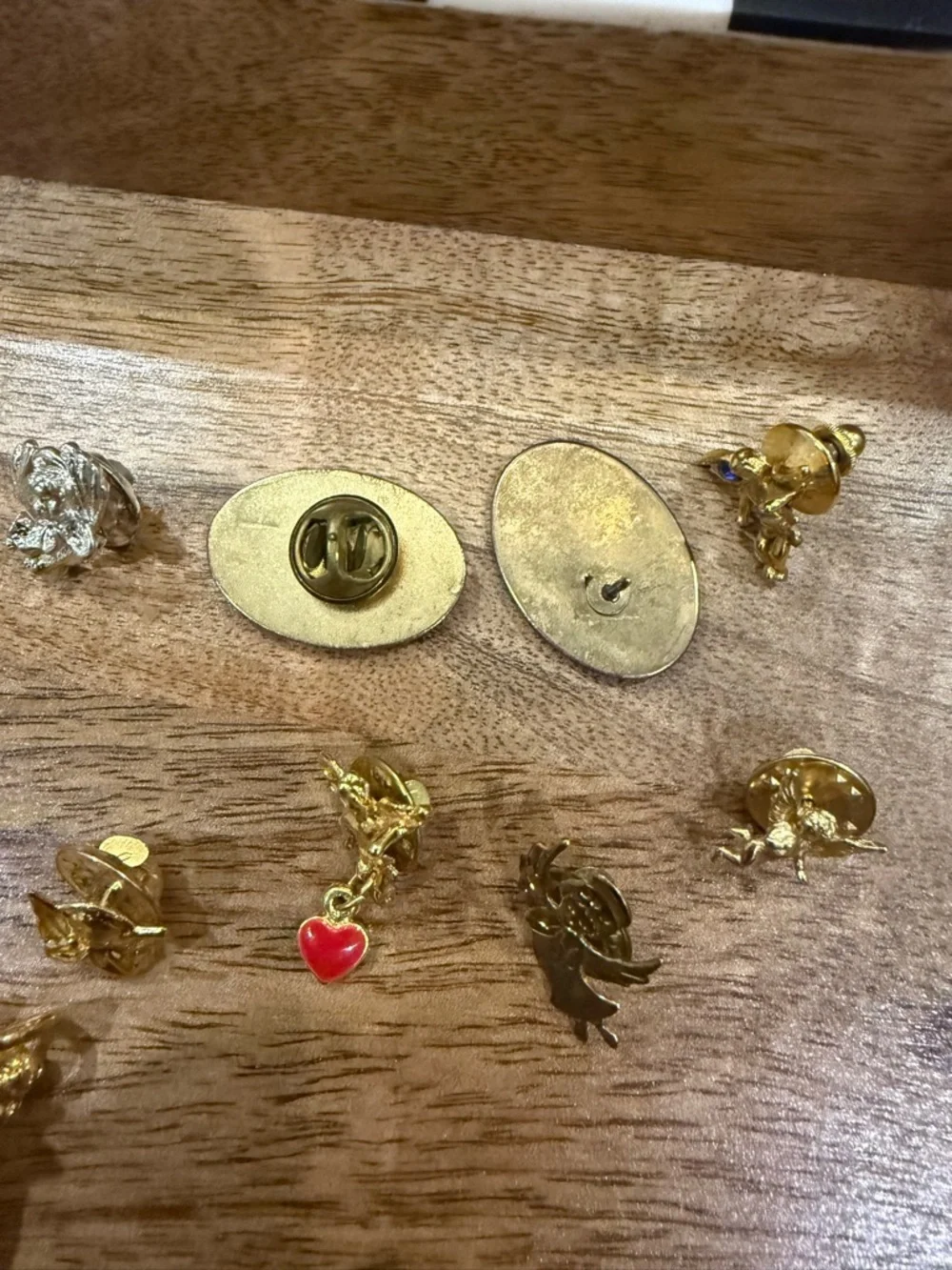 Lot of 11 Vintage Angel Pins & Brooches - Gold and Silver Tone